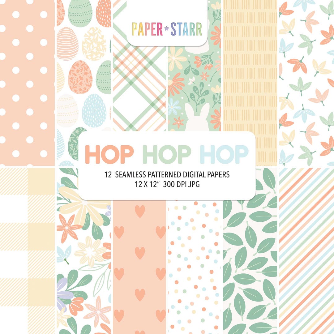 Easter Digital Paper, Easter Pattern, Easter Bunny Pattern, Easter Egg ...