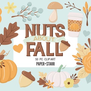 Fall Clipart, Autumn Clipart, Fall Graphics for Fall Stickers, Fall Planners, Fall Scrapbook, Fall Paper Crafts, Holiday Party Invitations