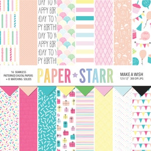 Papier numérique d'anniversaire, papier numérique de fête, carte d'anniversaire faisant du papier, arrière-plans d'invitation de fête, décor de fête, papier d'emballage d'anniversaire
