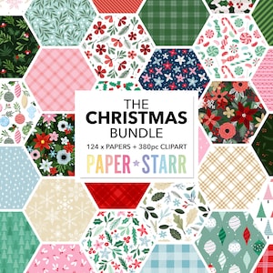 Papel Digital Navideño, Clipart Navideño, Patrones Navideños, Pegatinas Navideñas, Patrones Artesanales Navideños, Papel Para Tarjetas Navideñas