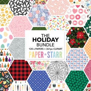 Papel digital navideño, papel digital navideño, papel digital de otoño, papel digital de San Valentín, papel digital de Pascua, papel digital del 4 de julio
