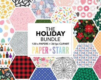 Holiday Digital Paper, Christmas Digital Paper, Fall Digital Paper, Valentine Digital Paper, Easter Digital Paper, 4th of July Digital Paper