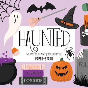 Halloween Clipart, Halloween Graphics for Halloween Stickers, Halloween Planners, Halloween Scrapbook, Halloween Invitations & cards