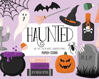 Imágenes Prediseñadas de Halloween, gráficos de Halloween para pegatinas de Halloween, planificadores de Halloween, álbum de recortes de Halloween, invitaciones y tarjetas de Halloween