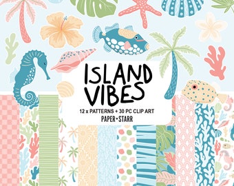 Summer Digital Paper, Summer Clipart, Tropical Digital Paper, Underwater Clipart, Tropical Background, Ocean Digital Paper, Tropical Clipart