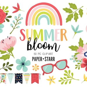 Imágenes Prediseñadas de verano, imágenes prediseñadas florales, invitación de fiesta de verano, imágenes prediseñadas florales de verano, imágenes prediseñadas de gafas de sol, imágenes prediseñadas de arco iris, pegatinas de verano