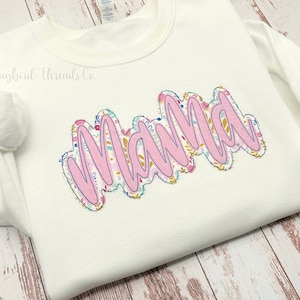 Mama Embroidered Sweatshirt, Custom Embroidered Sweatshirt, Mama Crewneck Sweatshirt, Floral Mama Embroidered Shirt
