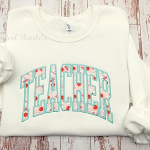 Teacher Embroidered Sweatshirt, Teacher Crewneck Sweatshirt, Teacher Gift, Gift for New Teacher, Back to School Shirt for Teacher