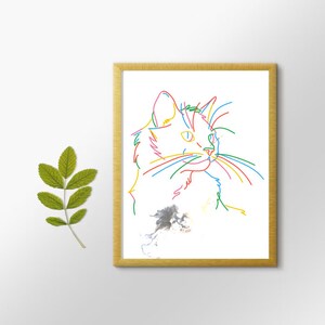 Affiche personnalisée chat, cadeau animaux personnalisé, cat, pets lover