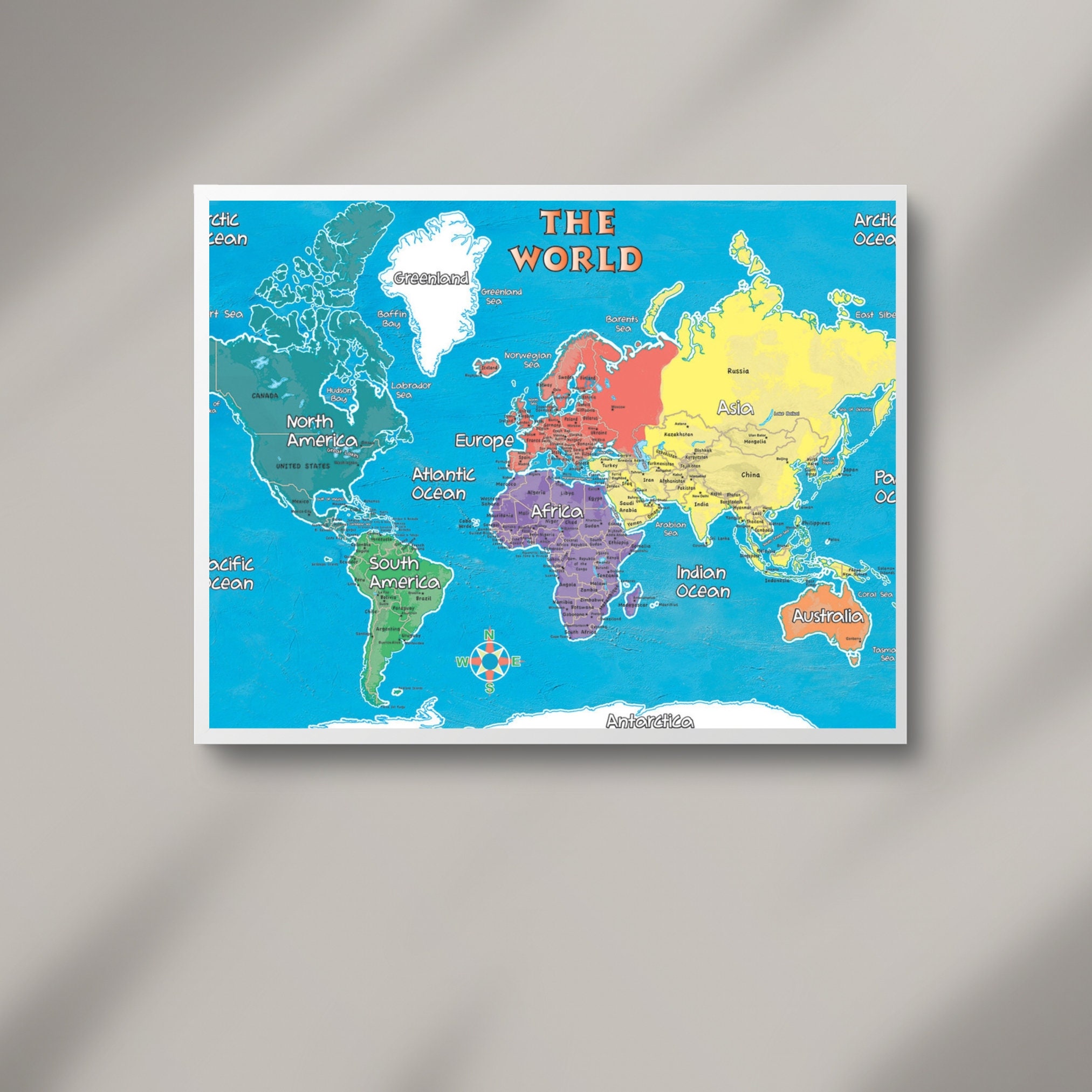 Continent 54 Continents Geography Cards World Map Printable Continents Oceans of the ...