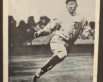 Ty Cobb signed photographic premium. One of a kind.