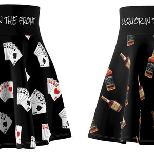 Poker In the Front Liquor in The Back - Skaterrok voor dames - Humor, Grappig, Satire, Poker, Kaarten, Bier, Drank, Drinken