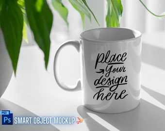 Mug Mockup to Place Your Design and Change Mug Color Using Smart Object PSD Instant Download