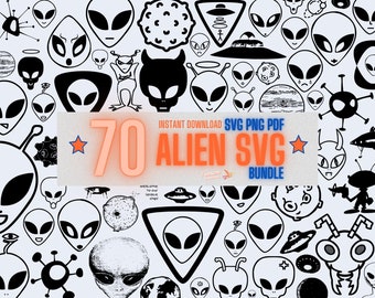 Alien Svg Bundle ,Svg Files, Planet Svg, Spaceship Svg, Saucer Svg, Alien Cut Files, Alien Graphics, Alien Svg, Alien Clipart