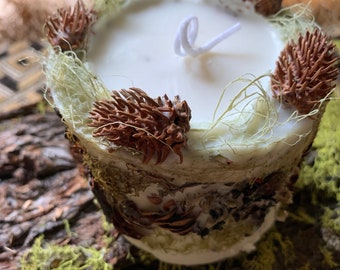 Handmade Botanical candle, dry forest elements candle, Mother’s Day candle, friendship candle, birthday candles