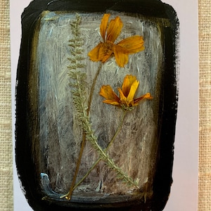 Handmade Pressed Flower Card: Original Botanical Art Greeting Card (5x7)