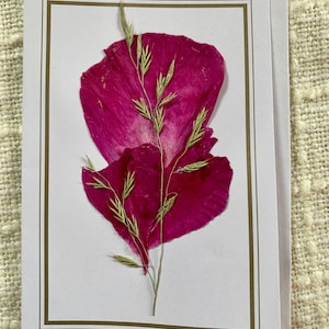 Handmade Pressed Flower Note Card: Original Botanical Design