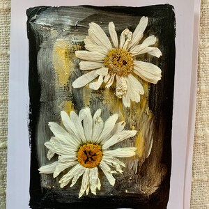 Pressed Dry Flowers Original on Blank Greeting Cards