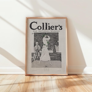 Vintage Golf Wall Art, Mother&#39;s Day Gift, Women in Golf Wall Art, Antique Sports Digital Download Poster, Rustic Gift for Him, Cubicle Decor