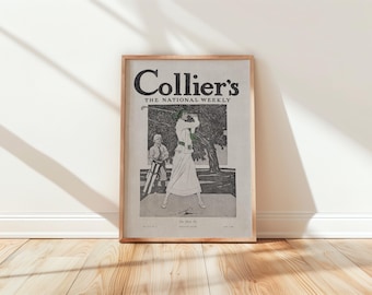 Vintage Golf Wall Art, Mother's Day Gift, Women in Golf Wall Art, Antique Sports Digital Download Poster, Rustic Gift for Him, Cubicle Decor