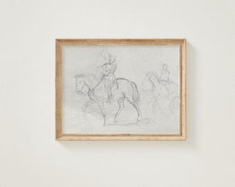 Vintage Printable Horse Sketch Doodle, INSTANT Digital Download, Equestrian Western  Drawing Wall Art, Farm Themed Nursery, Book Shelf Decor