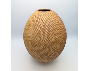 11" Danny Meisinger Vase Spinning Earth Pottery Studio Art Beige Brown