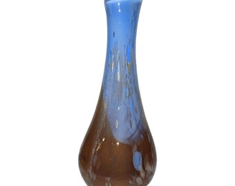 Vase abstrait vintage Studio Art en verre, os oscillant de 33,5 cm, signé LUTES 91 Beautiful