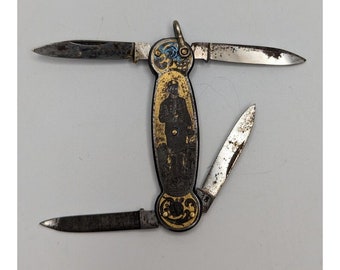 Antique Emil Olsson Eskilstuna 4 Blade Folding Pocket Knife Enamel Steel