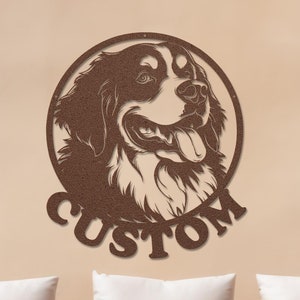 Custom Bernese Mountain Dog  Metal Sign, Dog Lover Gifts, Unique Personalized Indoor Outdoor Bernese Dog Mom Present, Dog Lover Gift