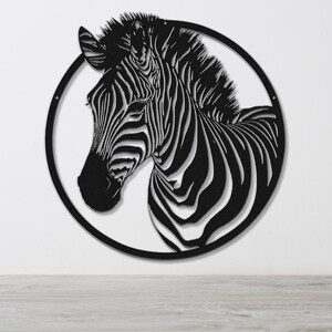 Lasercut Metal Zebra Wall Art: African Safari Nursery Decor