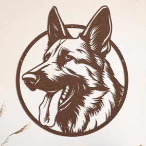 German Shepherd Metal Wall Art-Highlight Your Shepherd Décor-German Shepherd Laser Cut Metal Sign- Dog Lover Christmas Gift-Police Dog Art