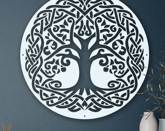 Celtic Tree of Life Metal Wall Art: Irish/Scottish Decor