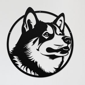 Metal Siberian Husky Dog Wall Art Gift-Dog Lover Gift-Husky Metal Sign-Dog-Themed Nursery Decor-Christmas Dog Gift-Husky Dog Lover Gift