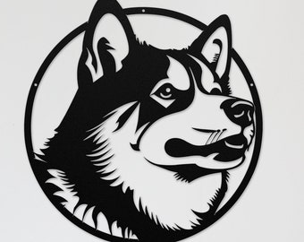 Metal Siberian Husky Dog Wall Art Gift-Dog Lover Gift-Husky Metal Sign-Dog-Themed Nursery Decor-Christmas Dog Gift-Husky Dog Lover Gift