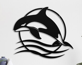 Die Cut Metal Orca Whale Wall Art, Our Killer Whale Art is Ideal for Nature Fans, Alaska Art fans, Whale Nursery Décor or Nautical Décor.