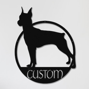 Personalized Miniature Pinscher Metal Sign: Custom Dog Wall Art