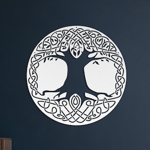 Celtic Tree of Life Die-Cut Metal Wall Art. Indoor/Outdoor Great Gift for Celtic Scotch Irish Folk Art Fans, Metal Tree of Life Wall Art