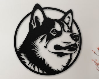 Metal Siberian Husky Is A Unique Dog Gift For Your Favorite Pet Lover. Husky Wall Art Will Brighten Any Room Even A Dog-Themed Nursery.