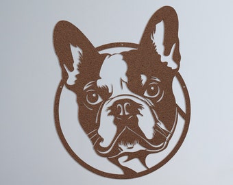 Die Cut Metal French Bulldog Wall Art is a unique dog gift. Our Frenchie metal sign looks great in any room including dog-themed nurseries.