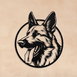 German Shepherd Metal Wall Art-Shepherd Décor-German Shepherd Metal Sign-Dog Lover Gift-Police Dog Art-Shepherd Gift-Dog Christmas Present