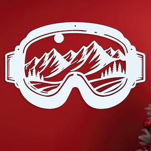 Skier or Snowboarder Wall Art, Metal Ski Goggles Sign-Laser Cut Metal Goggle Skiing Décor Sign-Snowboarder or Skier Gift-Ski Lodge Décor
