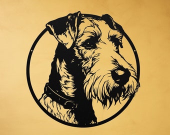 Die Cut Metal Airedale Terrier Sign Is Ideal Wall Art Gift For Dog Lovers. Airedale Terrier Art Is Fun Dog Nursery Theme Or Unique Dog Gift