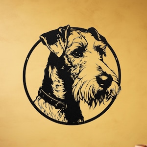Die Cut Metal Airedale Terrier Sign Is Ideal Wall Art Gift For Dog Lovers. Airedale Terrier Art Is Fun Dog Nursery Theme Or Unique Dog Gift