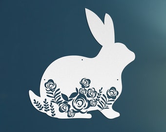 Metal Bunny Wall Art: Cottagecore Easter Spring Decor