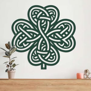 Celtic Shamrock Knot Metal Wall Art-Laser Cut Metal Shamrock Indoor - Outdoor Sign-Irish or Scottish Folk Art Gift-Traditional Celtic Art