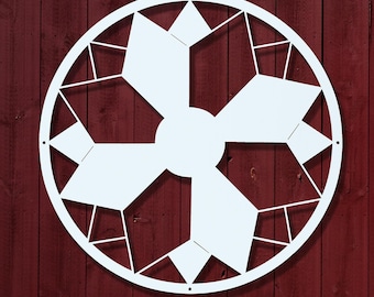 Amish Hex Sign-Metal PA Dutch Folk Art-Modern Farmhouse-Amish Barn Star-Barn Sign Sunflower Hex Sign-Amish Barn Art-Folklore Wall Art
