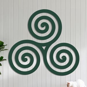 Celtic Spiral Knot Metal Wall Art-Laser Cut Metal Triskele Indoor - Outdoor Sign-Irish or Scottish Folk Art Gift-Traditional Celtic Rune Art