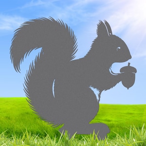 Squirrel Metal Garden Sign-Animal Lover Gift Outdoor Squirrel Sign-Squirrel Gifts Outdoor Garden Art-Laser Cut Metal Sign-Metal Wildlife Art