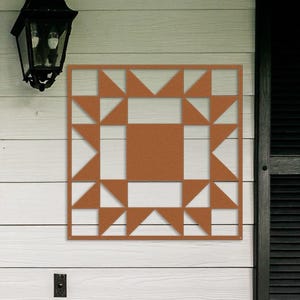 Arizona Star Barn Quilt Square Metal Sign, Amish Barn Quilt Metal Wall Art, outside barn quilt, PA Dutch Barn Star, Hopi Indian Quilt Design