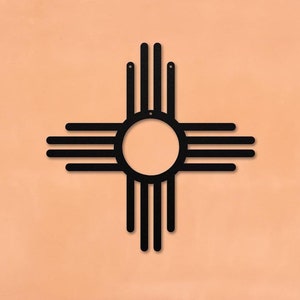 Metal Star Wall Art-Metal Sun Symbol of the Zia people from New Mexico-Indoor Outdoor Art-Outdoor Enthusiast Gift-nature Lover-Zia Sun Sign